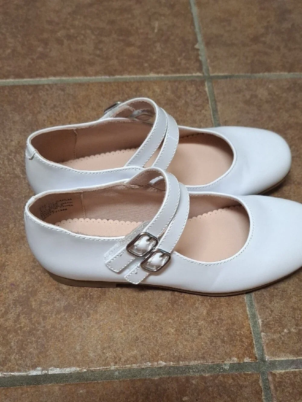 Christie & Jill Children's Double-Strap Mary Jane Shoes - White